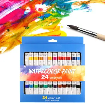 

12ml 24 Colors Professional Paint Tubes Drawing Painting Watercolor Pigment Set Artist Art Supplies