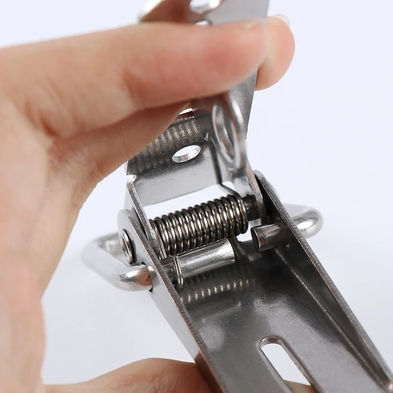 1-6PC Cabinet Box Locks Spring Loaded Latch Catch Toggle steel Hasps For Wooden case Sliding Door Window Furniture Hardware toggle latches