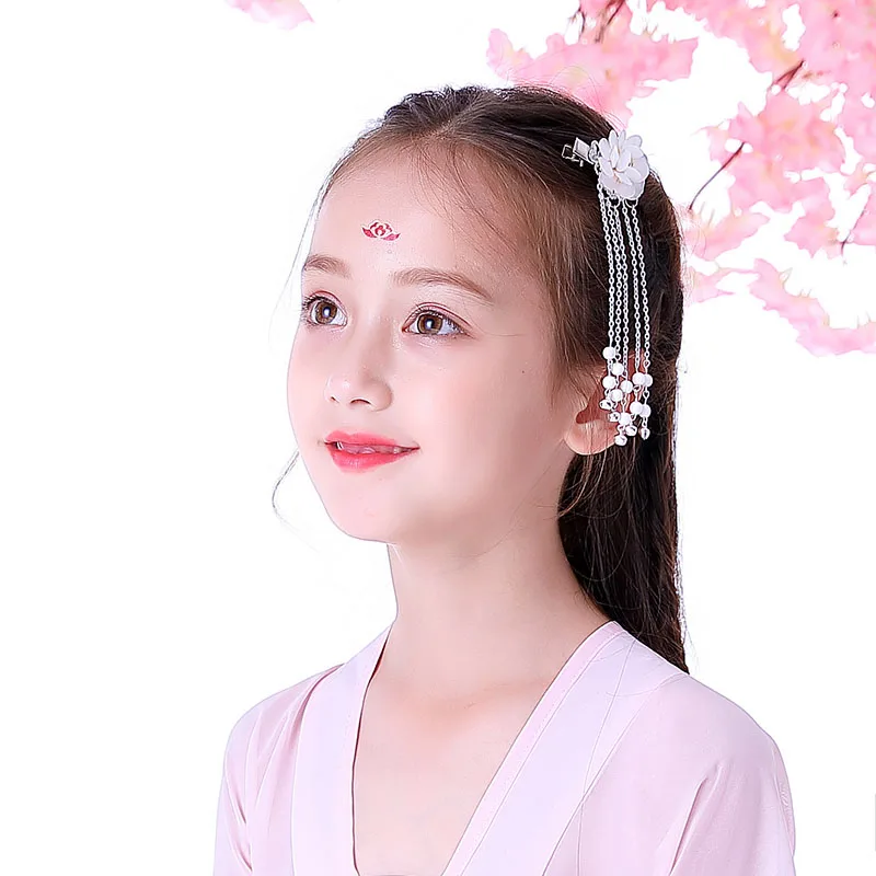 Головной убор Hanfu, детский Супер сказочный орнамент для волос в китайском стиле для девочек, древний костюм, кисточка, старинная Шпилька, древний st