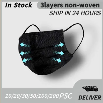 

Disposable mask cotton black Adult Face Mouth mask 3 Layers Meltblown Ply Filter Mask Safe Breathable Protective Mascherine