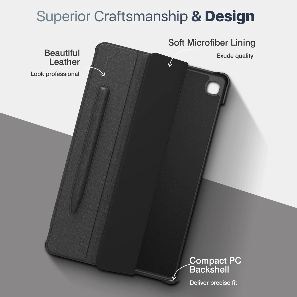 Case para Galaxy Leve com Três Auto-acordar e Suporte para Caneta Lite Capa Ultra Fina Dobras Galaxy Tab s6 2021 - Imagem 3