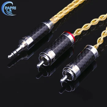 

PAPRI GR04 4N OCC Silver Gold Plated Plug DIY Custom 2.5MM/3.5MM/4.4MM TO 2RCA Male To Male Mobile computer player link audio