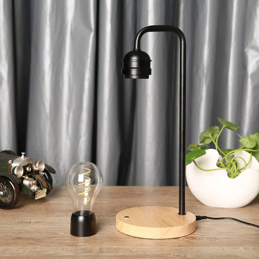 

Magnetic Levitation Light Bulb Office Home Creative Desk Lamp Hanging Magic Black Technology Wireless Charging Black
