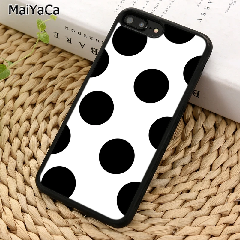 MaiYaCa Мега горошек черный белый телефонный чехол для iPhone 5 6S 7 8 plus 11 12 Pro X XR XS Max Samsung