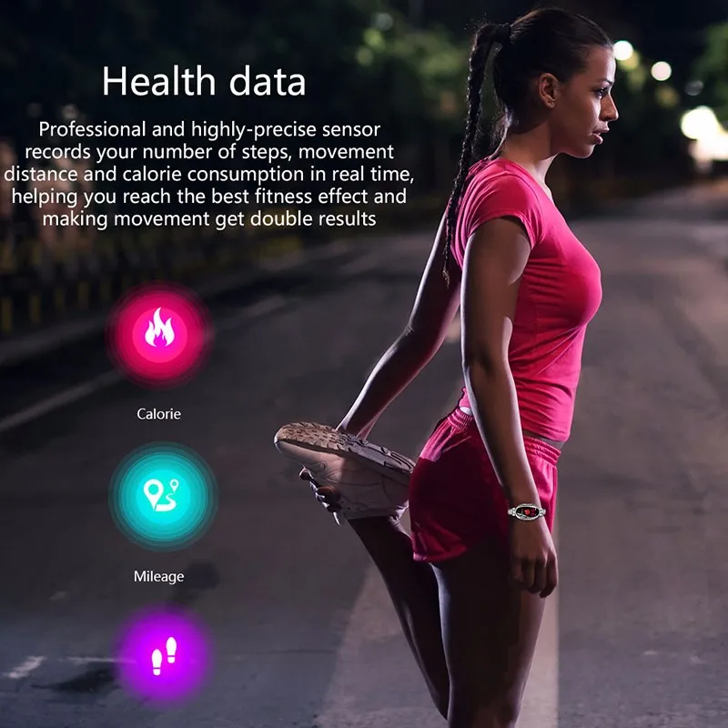 E68 Smart bracelet Woman Heart rate monitor Pedometer Blood pressure Watch fitness bracelet Waterproof health Sport Smartwatch