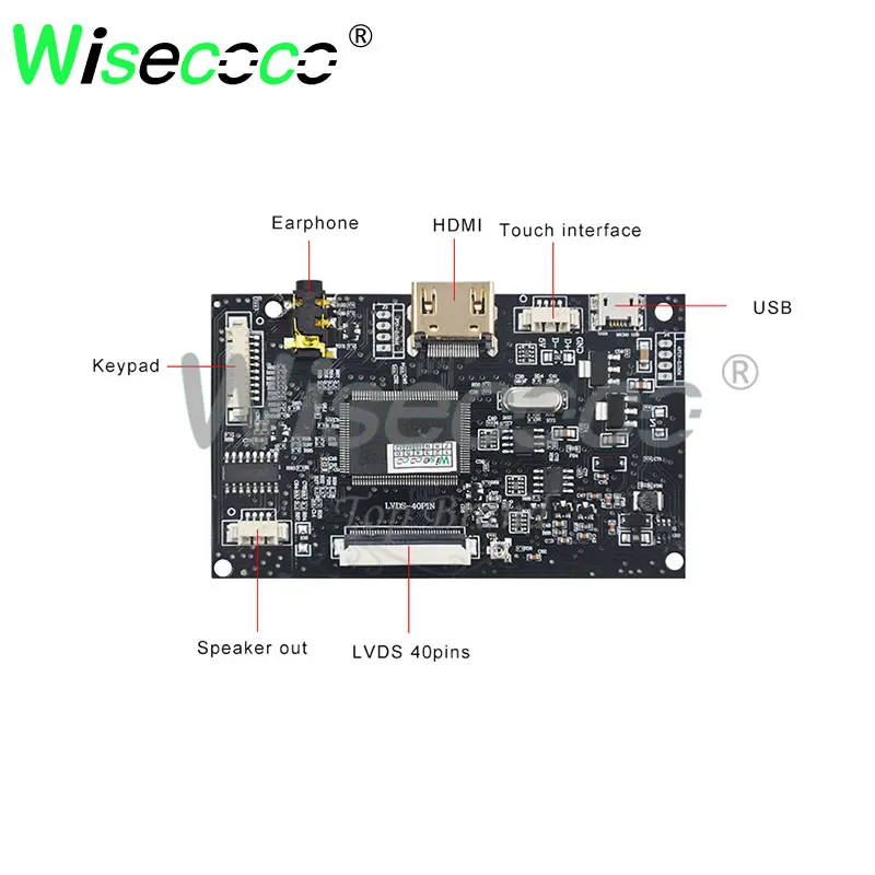 Wisecoco-raspberry pi Tela Lcd de Polegadas Polegadas 1024x768 Ips com Lvds 40 Pinos Driver Board - Imagem 3