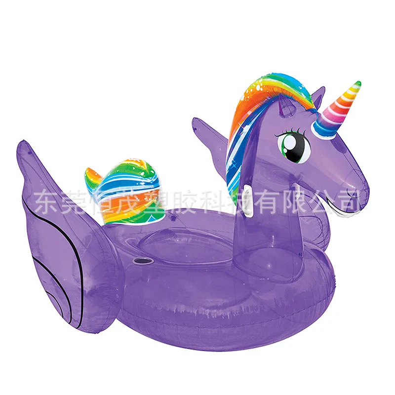 

Manufacturers Now New Style Transparent Sequin Inflatable Unicorn Floating Row Adult Inflatable Unicorn Water Riding