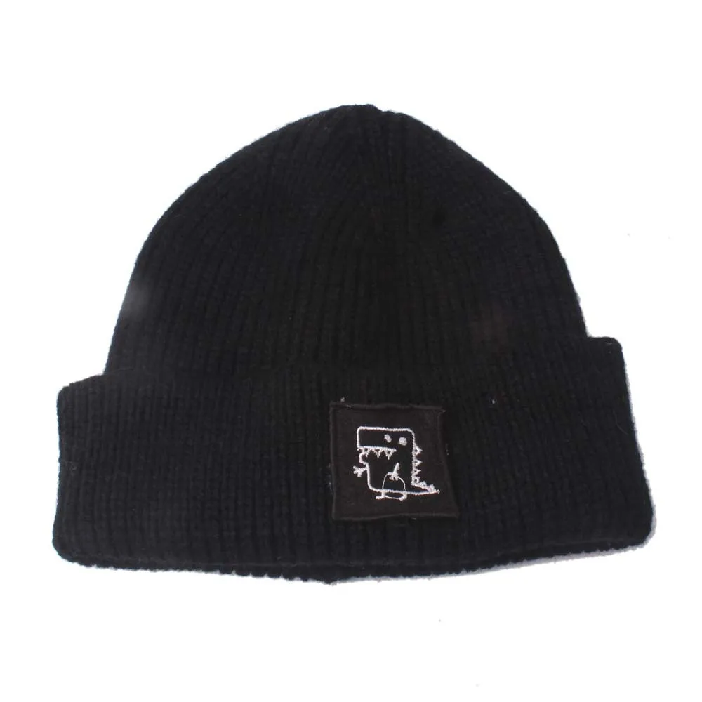 Зимняя женская шапка, Вязанная, одноцветная, skullies, шапочки для женщин, сохраняющая тепло, вязанный динозавр, Теплый головной убор, шапка Mother& Me, шапка