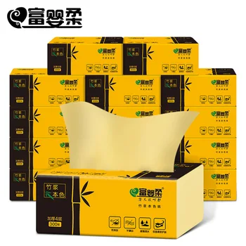 

Natural sanitary napkins Tissue paper bamboo pulp paper towel paper 4 layer thickened whole box of tissue paper one pack