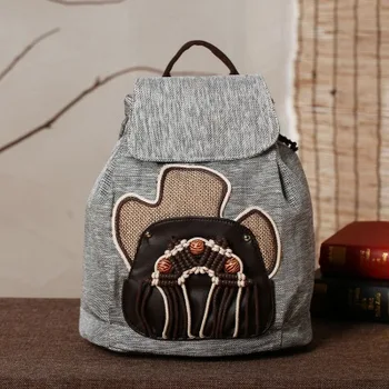 

Fashion national string appliques women shopping backpacks!New lady Canvas cover backrack Top All-match solid hasp backruck