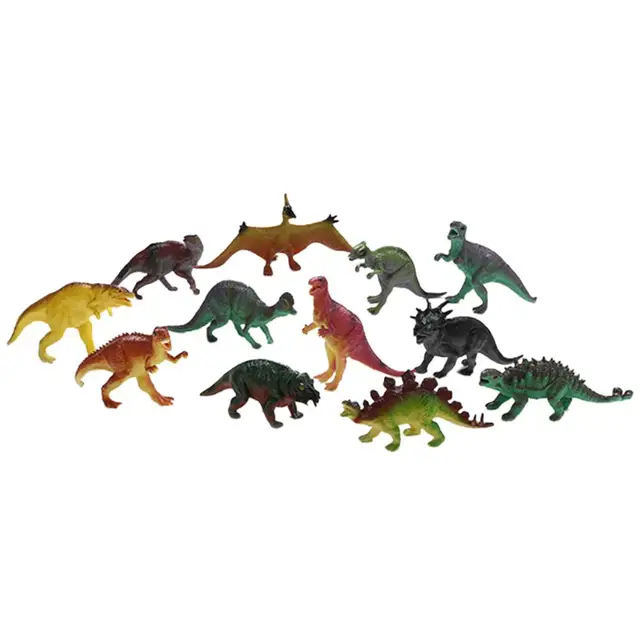 12Pcs/ 24Pcs Dinosaur Toys Cognitive Ability Burrs-free Smell-less Mini Dinosaur Figure Toys Set for Children 6