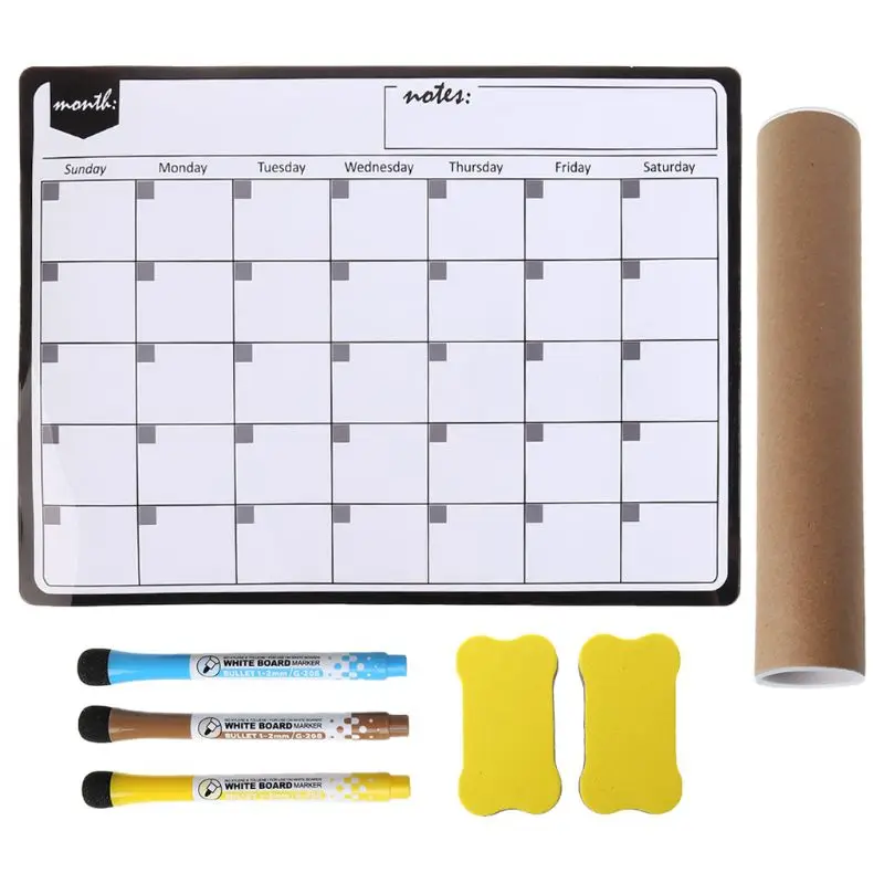 

A3 Monthly Planner Magnetic Whiteboard Fridge Magnets Drawing Message Remind Pad