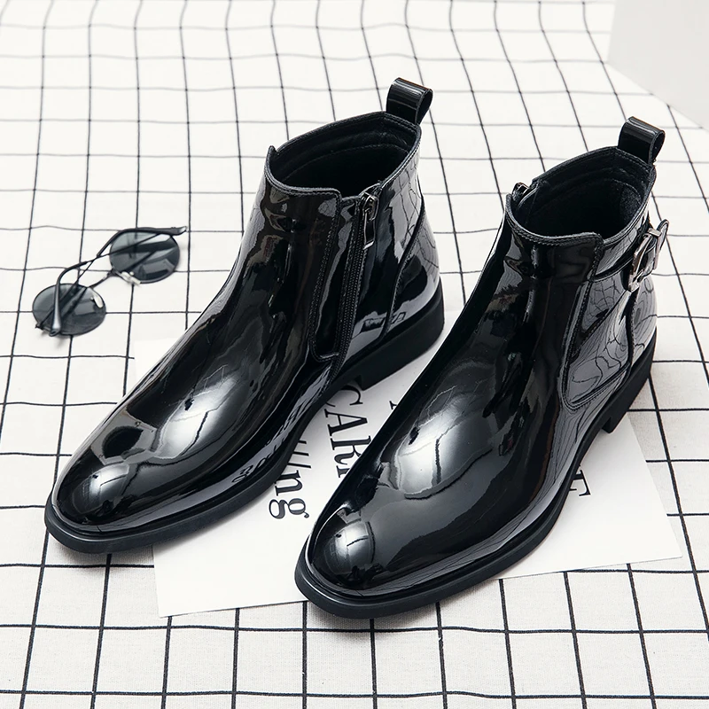 Men Chelsea Boots Leather Ankle Boots Casual Shoes