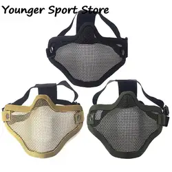 Tactical Airsoft Masks Paintball Cs Foldable Half Face Mesh Military Style Comfortable Half Face Protective Mask Hunting Gear