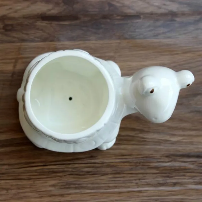 1pc Tortoise Cartoon Turtle White Ceramic Planter for Succulents Decorative Succulent Pot Mini Flower Pot Home Garden Decoration