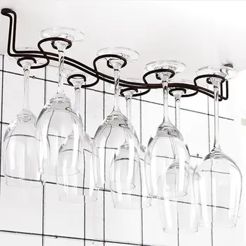 

8 Wine Glass Rack Holder Under Cabinet Stemware Holder Hanger Storage Bar Kitchen Glass Wine Cup Shelf Bar Accessory Storage Bag