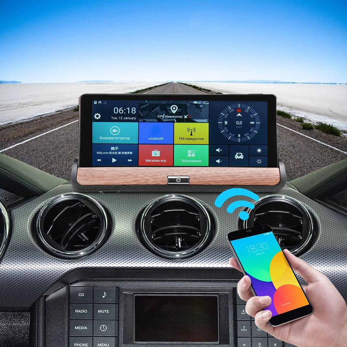 " двойной объектив автомобиля gps навигация 3g HD 1080P камера видео рекордер Автомобильный Sat nav грузовик gps навигаторы в-тире устройства навигаторы