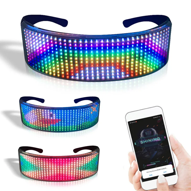 

Halloween LED Luminous Glasses Electronic Visor Glasses Light Up Glasses mask Prop for Halloween Festival Bar Performance