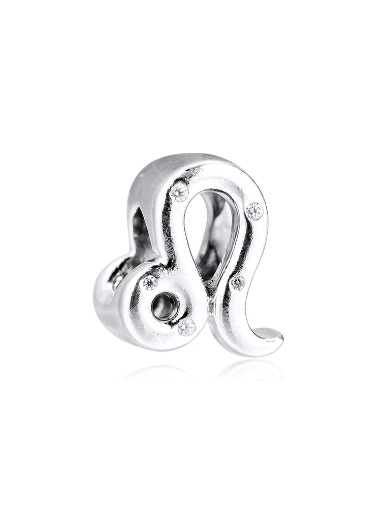 DIY Подходит для Pandora шармы браслеты сверкающие Leo Зодиак бусины 925 пробы-серебро-ювелирные изделия