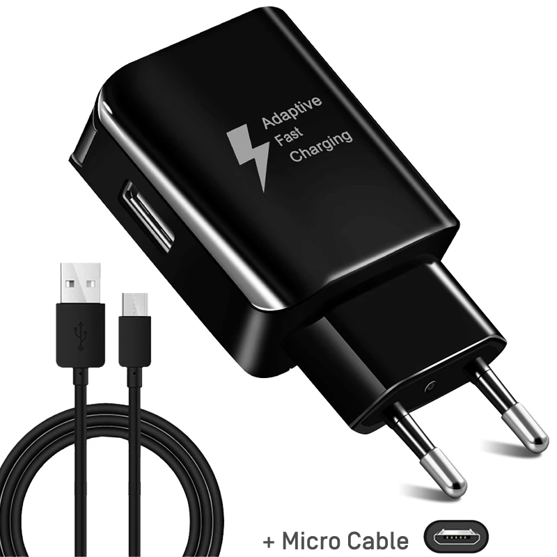 5V 2.4A путешествия Зарядное устройство Quick Charge 2,0 путешествия Портативный адаптер для iPhone/Xiaomi/samsung тесто Зарядное устройство с Тип-c Micro USB кабель - Тип штекера: black EU with Micro