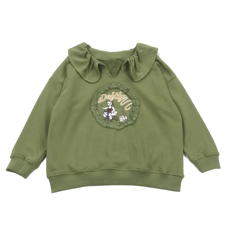 

Royal circle princess stitch ruffled collar sweatshirt pullover girl