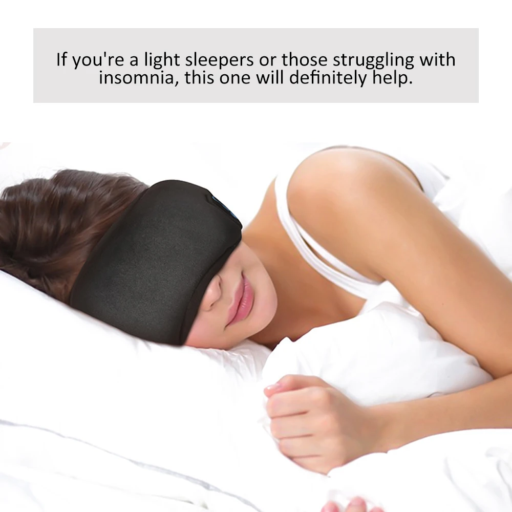 Wireless Stereo BT Earphone Sleep Mask Soft Earphones Bluetooth music sleeping eye mask Support Handsfree Sleeping Eye Mask New