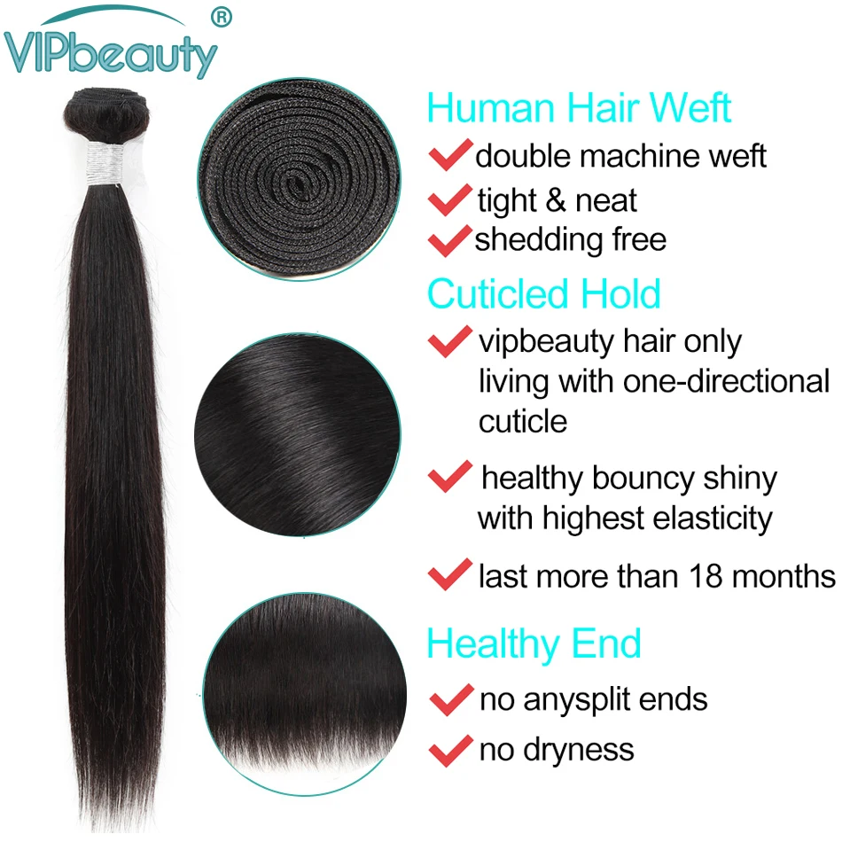 VIP beauty, малазийские прямые волосы, 4 пряди, человеческие вплетаемые волосы remy для наращивания, натуральный черный цвет, волосы уток