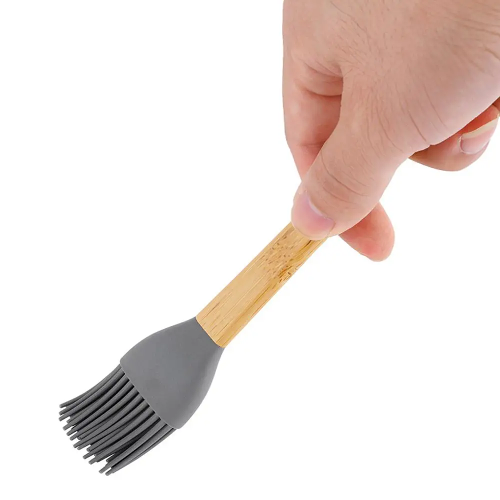 5Pcs/Set Baking Brush Spoon Scraper Set Home Bakery Wooden Handle Silicone Head Kitchen Baking Cooking Tool Kit