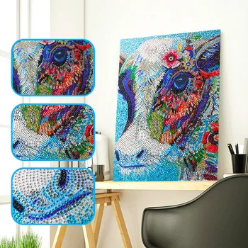 

HUACAN Special Shape 5D DIY Diamond Painting Cattle Diamond Embroidery Cross Stitch Animal Home Decor