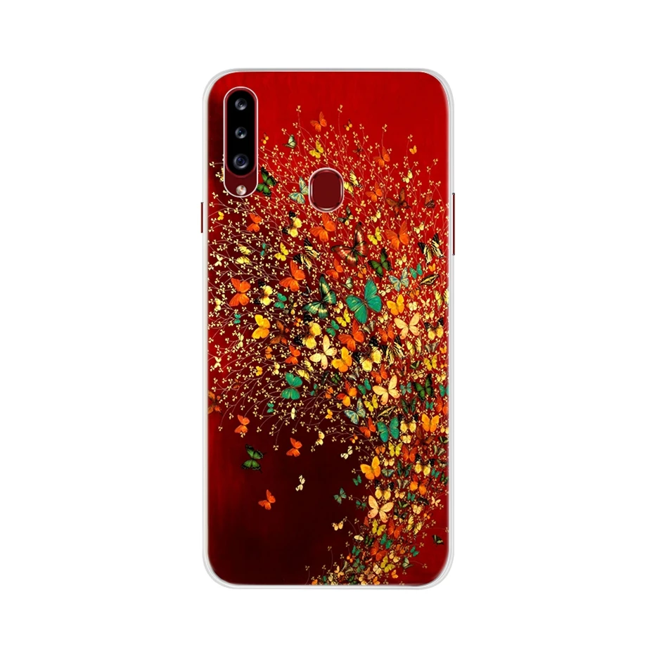 Модные цветы чехол для samsung Galaxy A20s чехол мягкий чехол на заднюю панель телефона чехол для на samsung A20s 20s A207 A207F SM-A207F - Цвет: Арбузно-красный