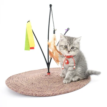 

2020 Sisal Cat Toy Round Scratching Post Cats Tree Tower Rolling Ball Sisal Mouse Scratch Board Training Toy For Cats