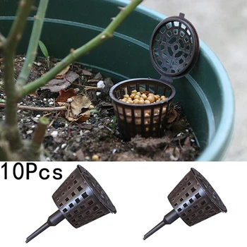 

10 Pcs Fertilizer box Bonsai Tool Fertilizer Cover Basket Box Case Plastic Plant Bug Portable Nursery Pots