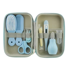 9Pcs Baby Nose Cleaner набор для ухода за ногтями Набор для ухода за младенцем набор для ухода за новорожденным термометром набор для ухода за здоровьем-синий