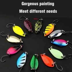12 Pieces of Metal Long-range Fake Bait Small Accessory Set Alice Mouth Horse Mouth Sequined Hard Bait with Barbed Hook