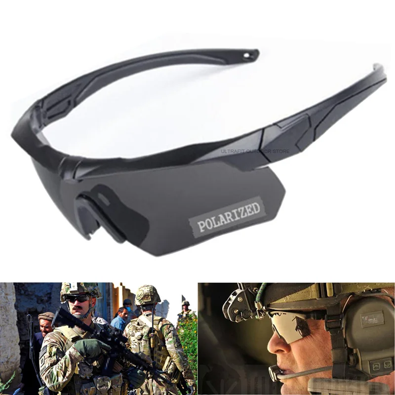 Specialized Military Shooting Glasses 3 Lens/set Polarized Airsoft Tactical Goggles Explosion Proof Paintball War Game Eyewear