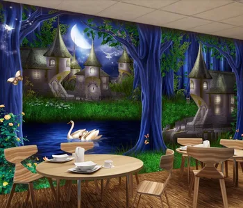 

CJSIR Custom Wallpapers Forest Castle Fairy Tale Kingdom Dream TV Tooling Background Restaurant Living Room 3d Wallpaper Decor