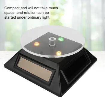 

LED Light Rotating Solar Energy Jewellery Watch Phone Display Makeup Holder Rack Solar Jewelry Stand Display Organizer
