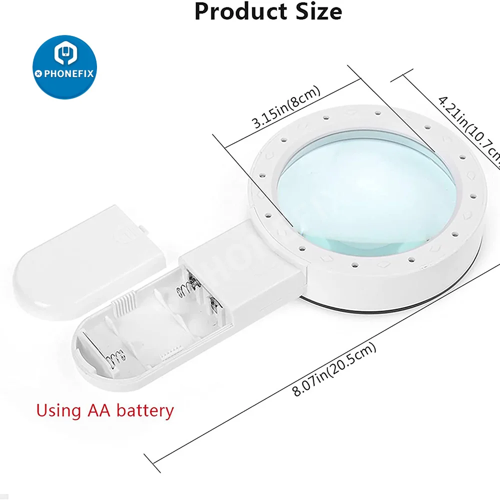 Magnifying Glass with Light, 30X Handheld Large Magnifying Glass 12 LED  Illuminated Lighted Magnifier for Macular Degeneration Seniors Reading