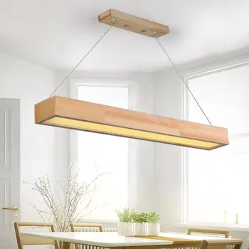 

15W/25W/30W LED Wooden Pendant Light with Arcrylic Shade,japanese Style Pendant Lamp for Living Room Sitting Room Bedroom Wood