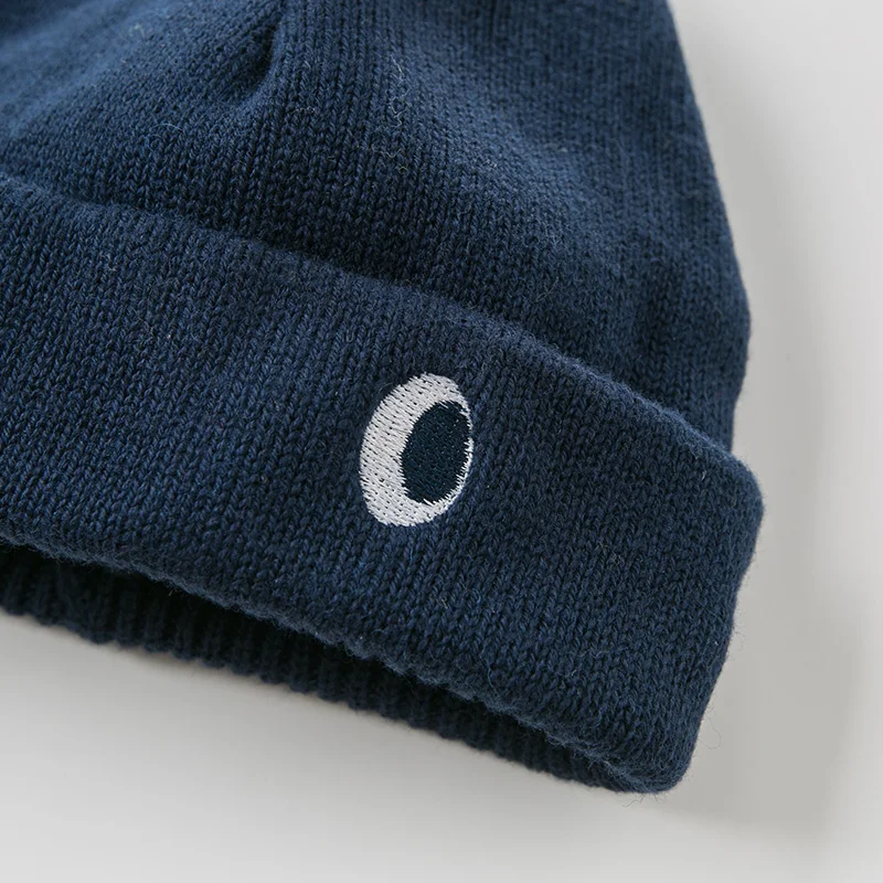 DBW11729 dave bella autumn winter baby boy navy/yellow jacquard cotton wool hat