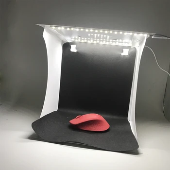 

Folding Light Box Photography Photo Studio Softbox Photo Video Box with Dual Led Panels 6 Backdrops for Cellphone DSLR Camera