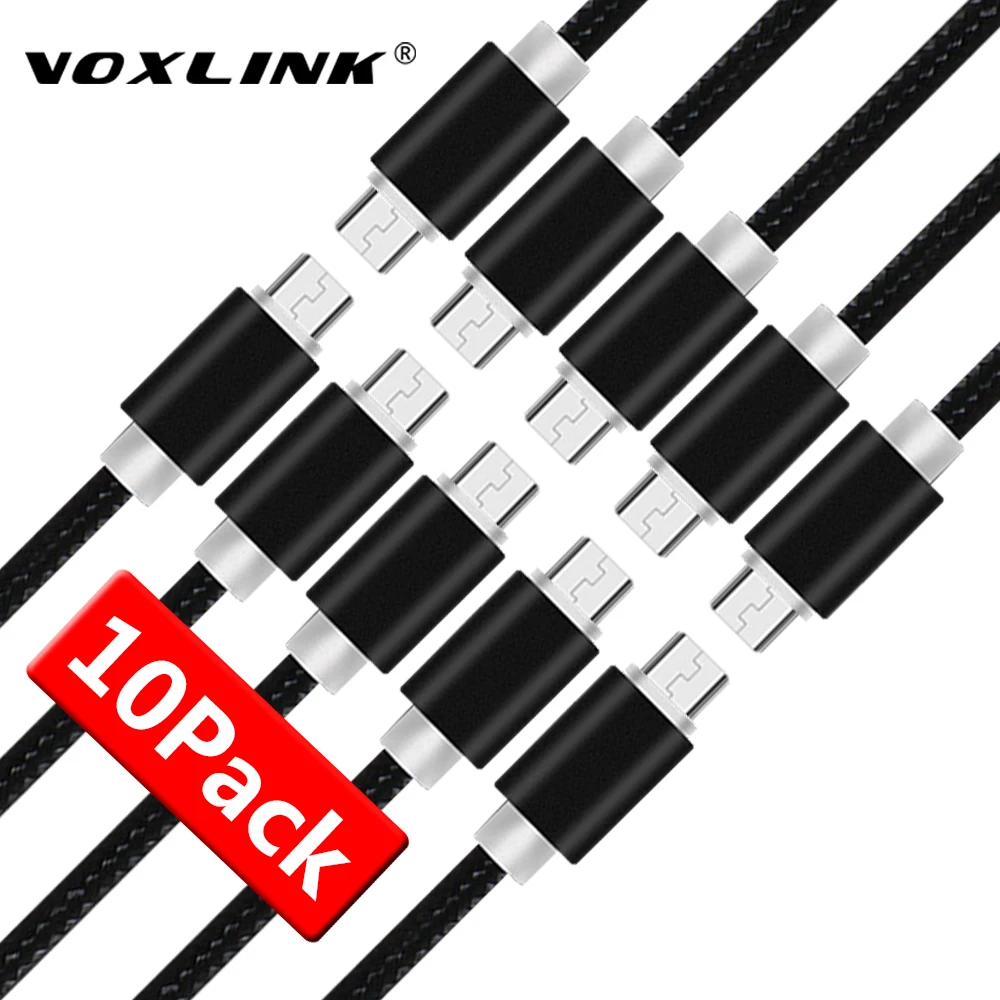 VOXLINK 10 упаковок USB кабель 5 в 2.4A Micro зарядный для передачи данных мобильного