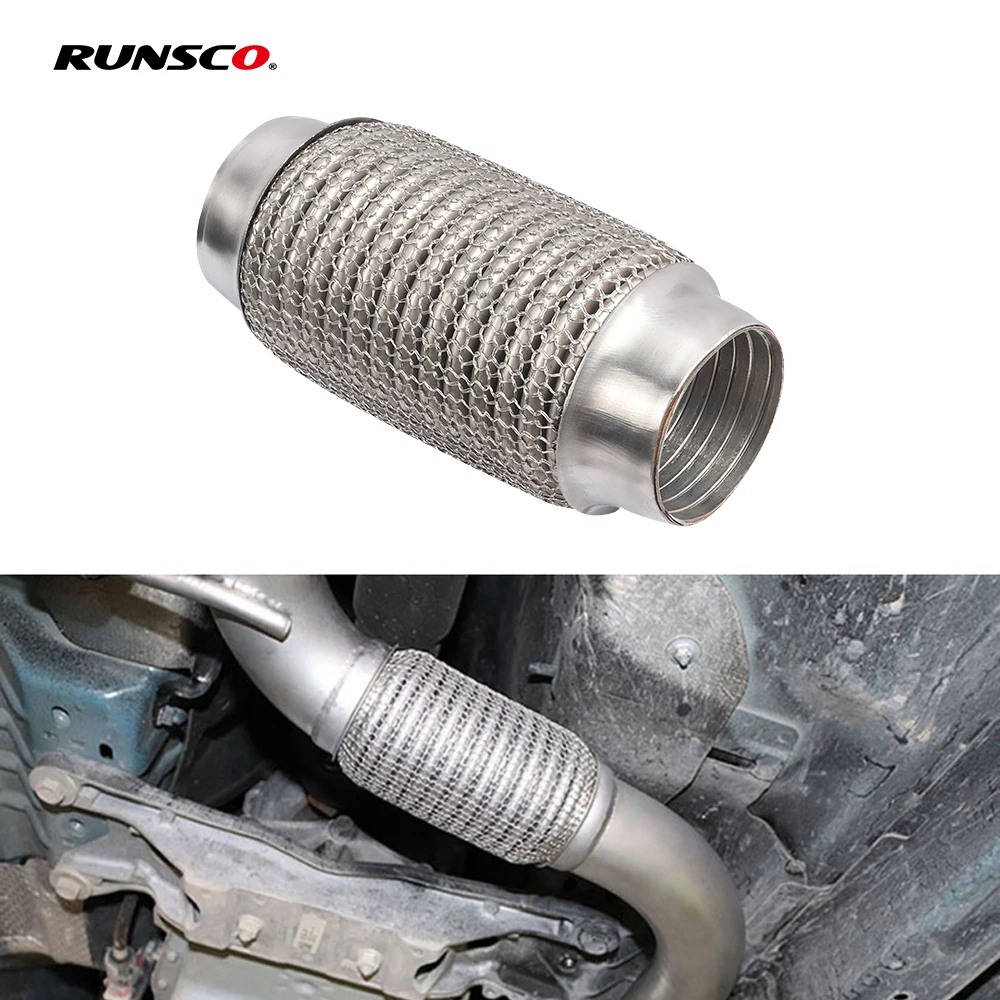 

2.0/2.5/3.0/3.5Inch Stainless Steel Exhaust Flexible Pipe Hose Tube Flex Coupler With Interlock/Length 100mm 150mm 200mm