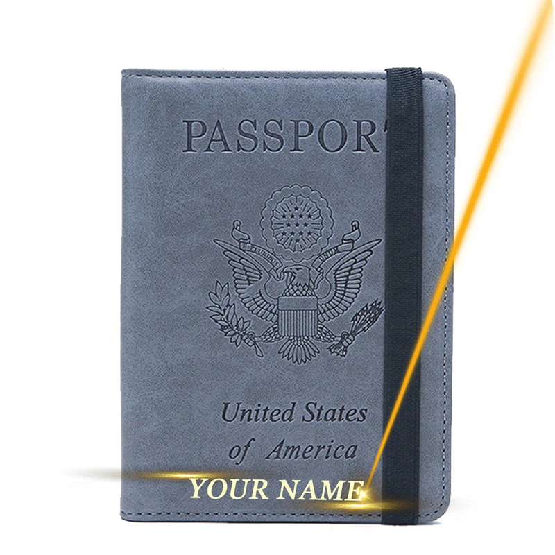 Engraved Name America Passport Cover Usa Travel Passport Holder Wallet