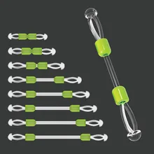 

10\12\15\20\25\30\35\40mm Silicagel 15pcs Double Hooks Contactor Device Fishing Space Bean Line Swivel Tying Tool Green+White