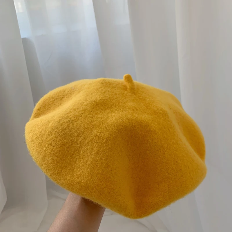 Luna&Dolphin Women 90%Wool Mushroom Rimi Blue Berets Autumn Winter Deep Eaves Knitting Artist Cap Painter Beanie Hat Sweet Color Luna&Dolphin Women 90%Wool Mushroom Rimi Blue Berets Autumn Winter Deep Eaves Knitting Artist Cap Painter Beanie Hat Sweet Color