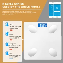 Bathroom Weighing Scale Smart Floor Scale Electronic Digital Scale Bluetooth Balance Body Fat Composition Sync App Fashion Black