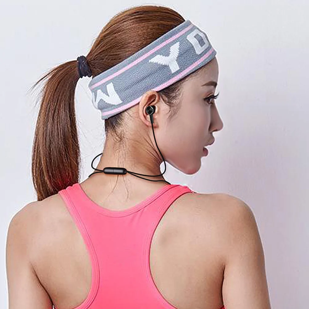 Беспроводные Bluetooth спортивные наушники для бега на шее, музыкальные наушники для мобильного телефона с проводным управлением, водонепроницаемые магнитные