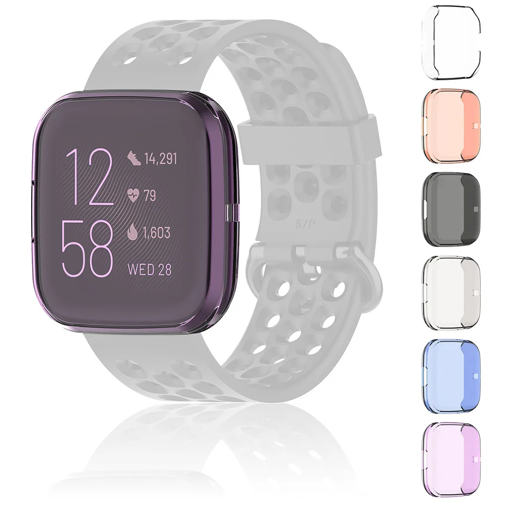 Мягкий ТПУ защитный чехол для Fitbit Versa 2 Smart Watch полное покрытие корпус протектор