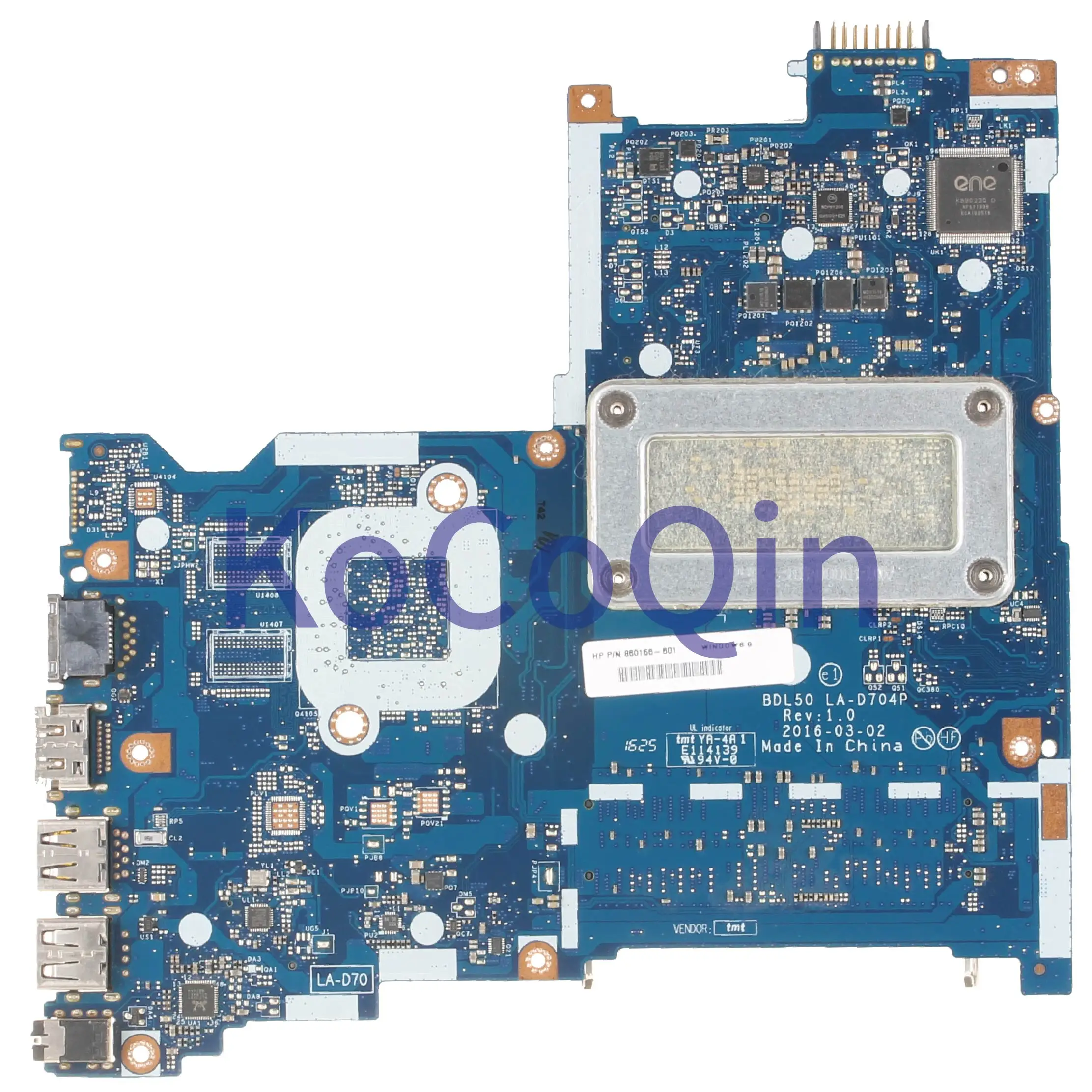 discount  KoCoQin Laptop motherboard For HP Pavillion 15-AY 250 G5 Core i7-6500U Mainboard BDL50 LA-D704P 854